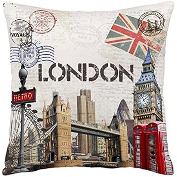 ITFRO Retro Vintage New York City Skyscraper Cotton Linen Square Decorative Retro Throw Pillow Case Vintage Cushion Cover 18