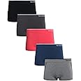 Reebok Women's Boy Shorts Underwear - 5 Pack Stretch Performance Boyshort Panties - Seamless Underwear for Women (S-XXL)