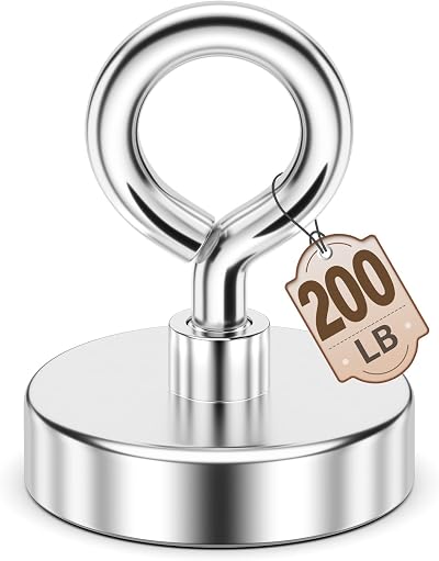 FINDMAG Fishing Magnet 90KG 200LB Neodymium Rare Earth with Eye Bolt 1.76in