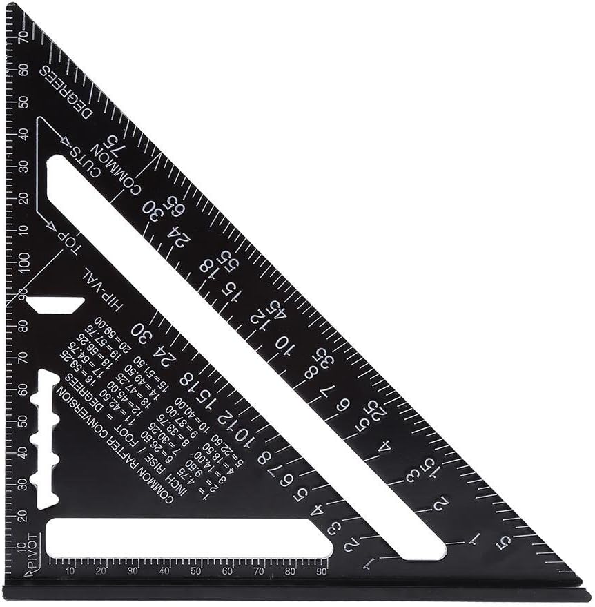 Test Y Medicion Delaman Plaza Cuadrada Triangular Metrica Tamano 7 Inch Transportador Del Triangulo Del Techo De Aleacion De Aluminio 90 Grados 7 Pulgadas 12 Pulgadas Negro Industria Empresas Y Ciencia Thebigonealaska Com