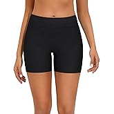 Bonneuitbebe Women's 5" Swim Shorts High Waist Bathing Suit Bottoms UPF 50+ Swimsuit Board Shorts S-XXL