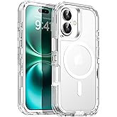 AICase for iPhone 16 Case Clear Compatible with MagSafe 3 in 1 Heavy Duty Drop Protection Full Body Rugged Shockproof/Dust Proof 3-Layer Military Protective Tough Durable Cover 6.1"_1