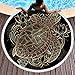 Sleepwish Gold Beach Towel, Round Beach Towel Blanket with Tassels, Boho Round Tapestry, Circle Beach Mats (Turtle Floral, 60