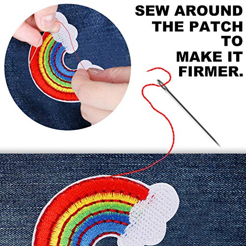 Jacedofu 30pcs Embroidered Patch Sew On/Iron On Patches Applique Accessories Assorted Size Decoration Patches for DIY Jeans Jacket Clothing Handbag Shoes Caps