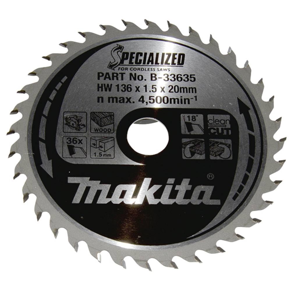 Makita Specialized B-33635 Saw Blade 136 x 20 mm x 36 Teeth
