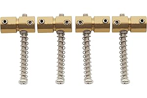 Musiclily Pro 19mm Brass Bass Bridge Saddles for 4 String PB Precision Bass JB Jazz Bass Guitar (Set of 4)