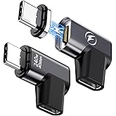 DuHeSin 240W USB C Magnetic Adapter, (2 Pack) Magnetic USB C Adapter Right Angle 24Pin with USBC 4 40Gbps 8K 60Hz for iPhone 16/15 Series, Thunderbolt 3/4, MacBook Pro/Air and More Type C Devices