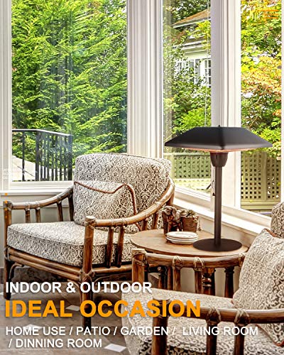 Star Patio Electric Patio Heater, Infrared Heaters, Tabletop Heater, Electric Outdoor Heaters, Portable Heater, Outdoor Space Heater, Classic Sandy Black, 1500W, STP1566-DT - Thumbnail 6