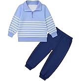 grehava Toddler Boys Sweatsuit 12M-5Y Baby Boy Sweatshirt Outfits Quarter Zip Pullover Matching Joggers