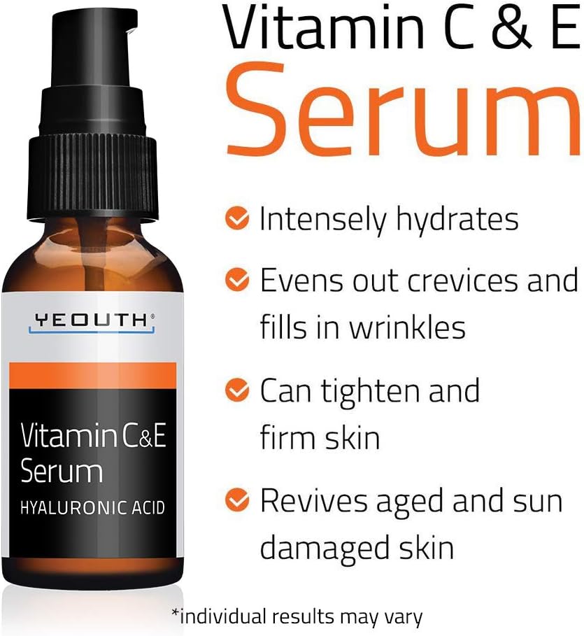 YEOUTH Vitamin C Face Serum with Vitamin E and Hyaluronic Acid - Image 3