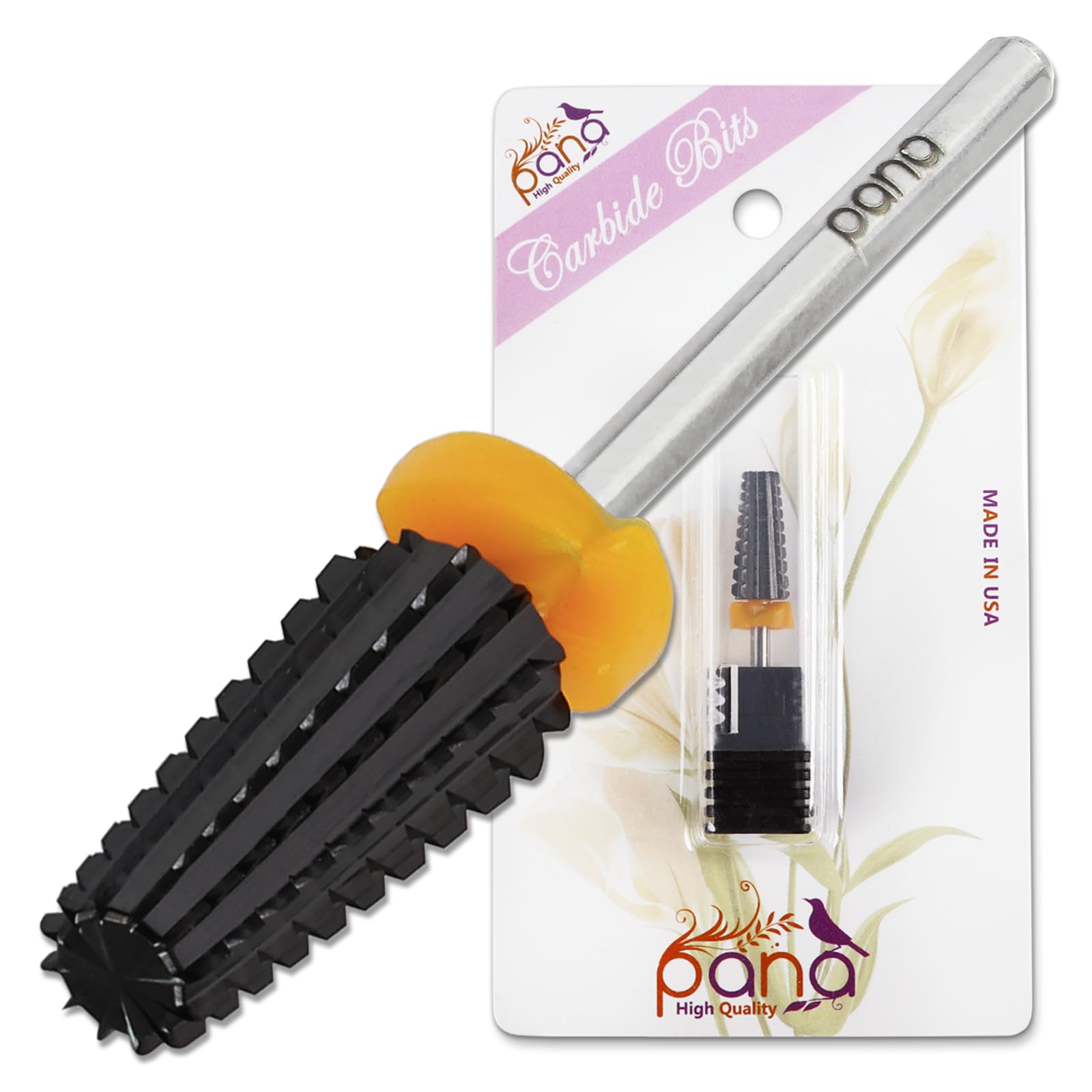 PANA 3/32" Shank 5-in-1 Nail Carbide Bit - (Triple Coarse - 2X Coarse Grit, DLC Black) - Two Way Rotate use for Both Left and Right Handed Fast remove Acrylic or Hard Gel
