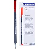 Staedtler Triplus Fineliner Pens, 0.3mm, Red, Pack of 10 (334-2)