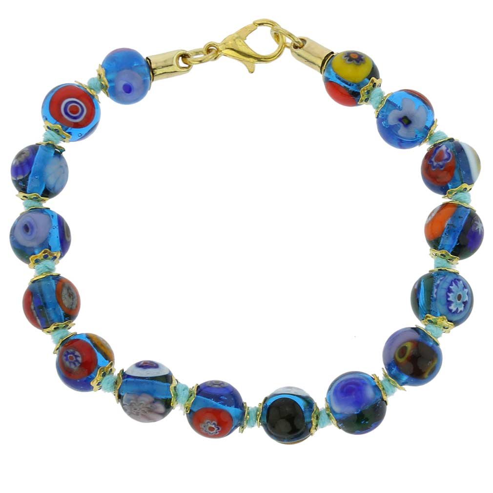 Glass Of Venice Murano Glass Mosaic Bracelet - Transparent Blue