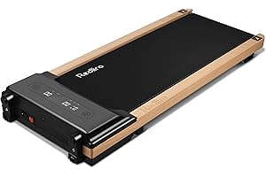 Redliro Walking Pad, Wood Under Desk Treadmill 300 lb Capacity Installation-Free for Home Office Use with Remote Control LED Display