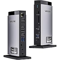 WAVLINK DisplayLink Docking Station Triple 4K Monitors with PD 100W, USB C Docking Station with 2xDP, 3xHDMI, 2xUSB3.1, 3xUSB