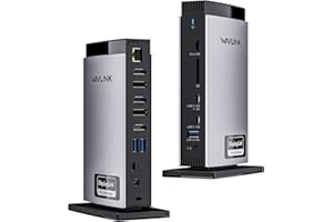 WAVLINK DisplayLink Docking Station Triple 4K Monitors with PD 100W, USB C Docking Station with 2xDP, 3xHDMI, 2xUSB3.1, 3xUSB