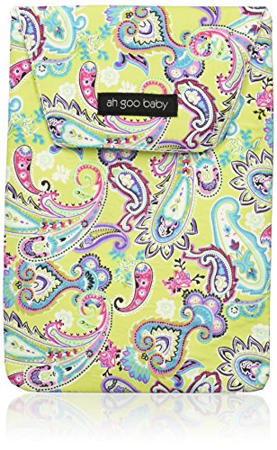 Ah goo baby diaper travel pouch, lime, bloom pattern