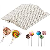Tumtanm Lollipop Sticks 100 Pcs Cake Pop Sticks 6-inch Cake Candy Chocolate Making Sticks Decoration Supplies for Party, Wedd
