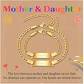 Gamtic Mother Daughter Bracelets Matching Set for 2 - Unbreakable Bond Personalized Engraved Name Stainless Steel Jewelry, Custom Mommy and Me Gift