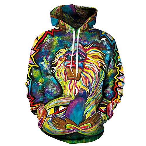 Azuki Unisex Realistic 3D Print Pullover Hooded Sweatshirt Hoodies with Big Pockets