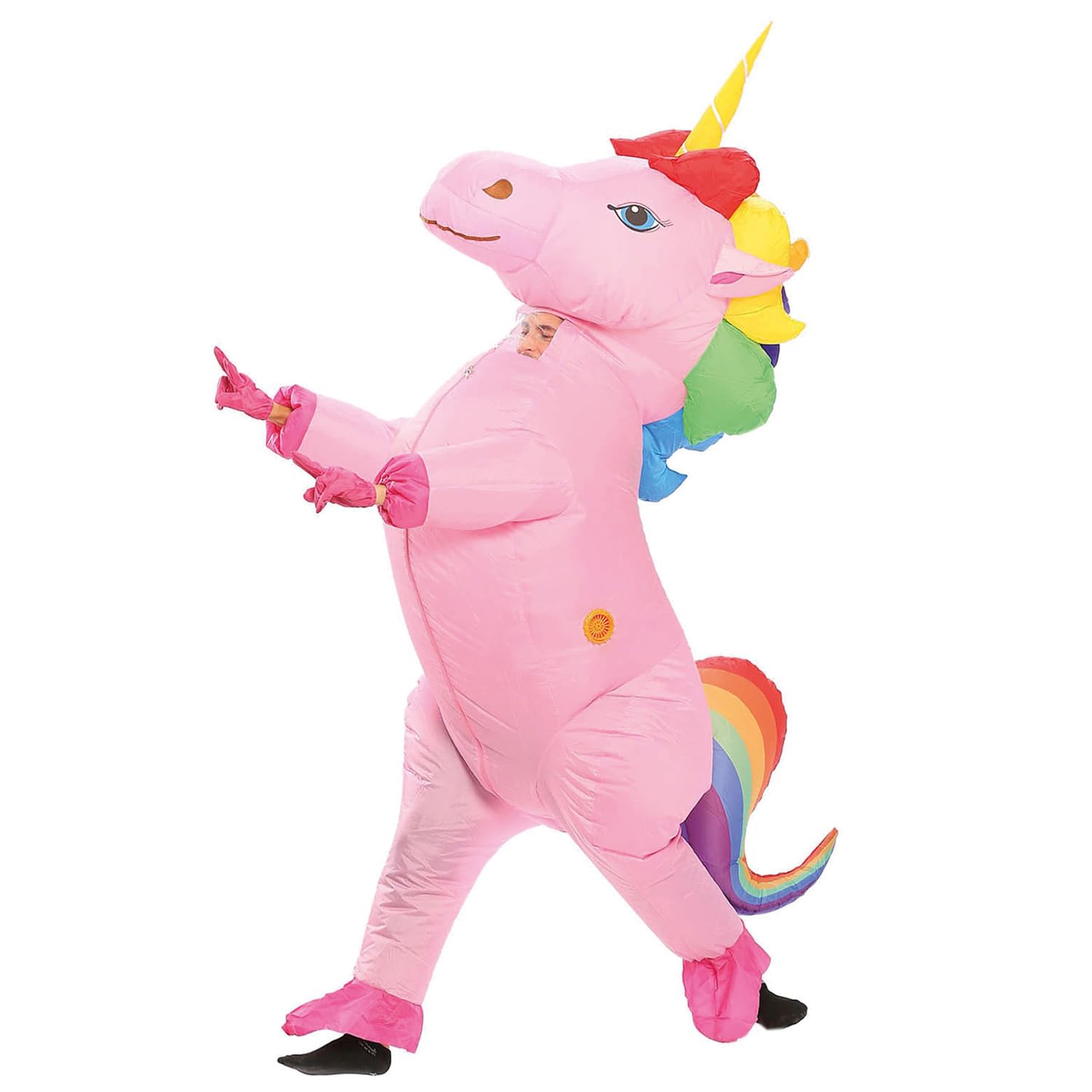 Inflatable Unicorn Disguise XXL | Inflatable Humour Costume | Adult Size 160 to 190cm | Polyester | Pleasant to Wear | Resistant | Inflating System Included | OriginalCup®