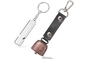 Bear Bells for Hiking, 2pcs Emergency Bear Whistle to Scare Bears, Outdoor Bears Deterrent Devices Set, Camping Bells Carabin