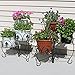 Sunnydaze Three-Tiered Plant Stand, Indoor/Outdoor Metal Flower Holder, 22 Inch, Set of Two, Blackthumb 2