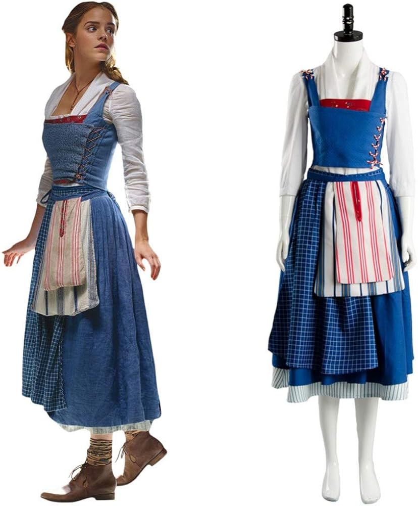 Amazon Com Beauty And The Beast Cosplay Adult Women Belle Emma Watson Outfit Clothing Cosplay Costume Clothing