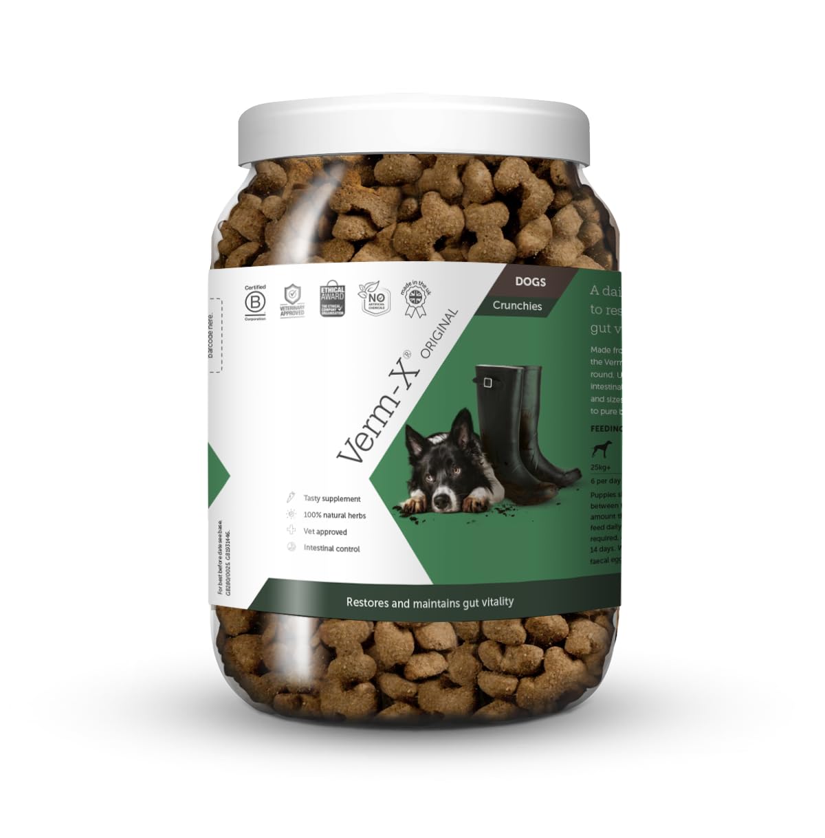 Verm-X All Natural Treats for Dogs. Supports Intestinal Hygiene. Vet Approved. UFAS Assured. Restores and Maintains Gut Vitality. Wormwood Free Recipe.