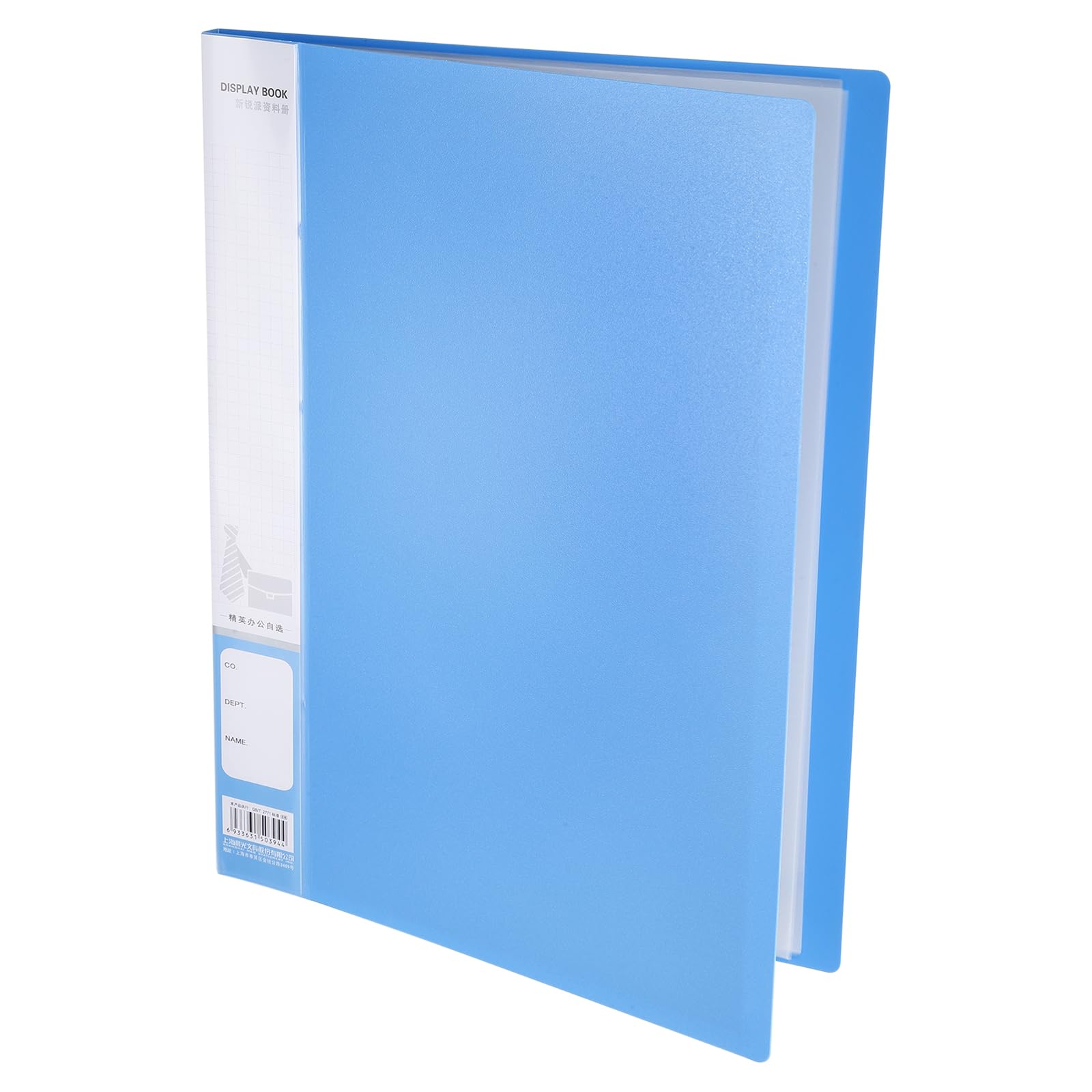 M&G 20-Pocket Binder with PP Plastic Sleeves A4(Blue), Art Portfolio Folder with Clear Sheet Protectors, Display 40 Pages for Organizing Documents, 310x235x15mm