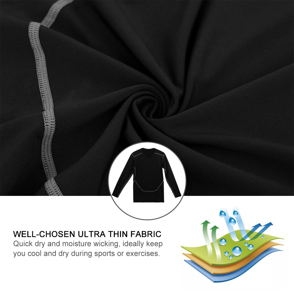 FITIBEST T Shirt Homme Compression Séchage Rapide à Manches Longues et Pantalon de Sport