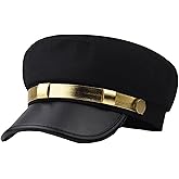 Brcus Mens Womens Newsboy Cap Yacht Captain Sailor Hat Cabbie Baker Boy Peaked Beret