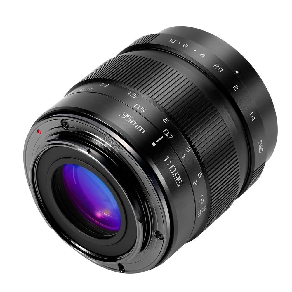 JINTU 35mm F/0.95 Manual APS-C Cameras Lens For Sony E Mount Mirrorless Cameras A7 A7R A7III A7S A7C A7IV A6600 A6000 A6300 A6400 A6500 NEX-3 NEX-3R NEX-5R NEX-5T A9 A100