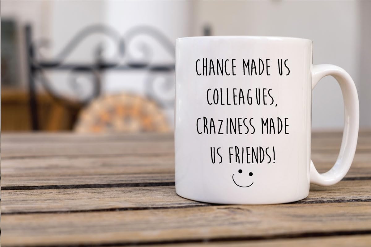 60 Second Makeover Limited Chance Made us Colleagues Craziness Made Us Friends Leaving Present Mug New Job Funny Colleague Leaving Gift Mug Congratulations on Your New Job