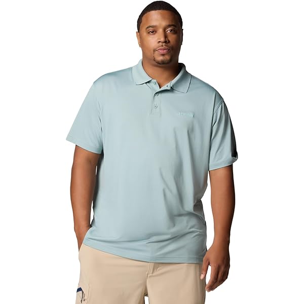 Columbia Men's Sage Peak Knit Polo, Columbia Grey Heather, XX