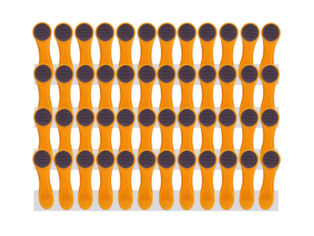 48 Clothes Pegs with Springs Made of Stainless Steel, Soft Grip, Soft Touch, Yellow, Grey — image 1