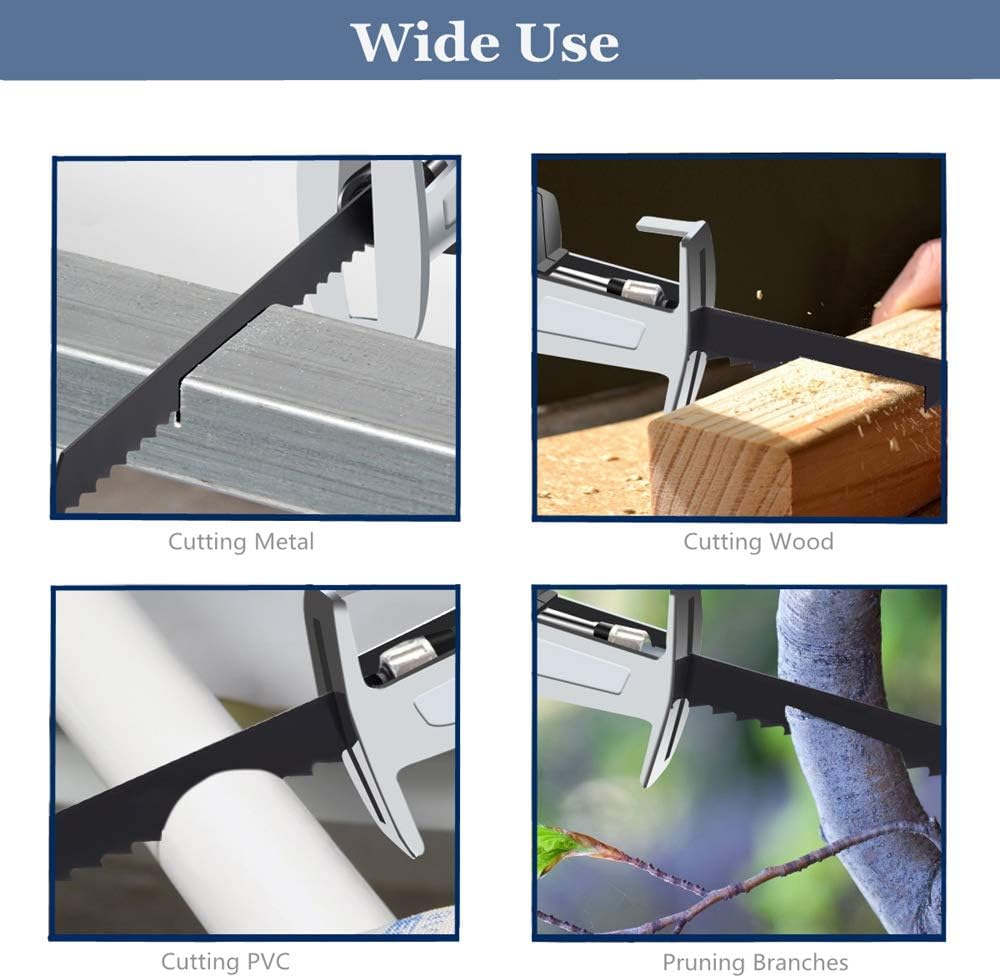 Qjin 18V Cordless Reciprocating Saw with Saw Blade (Without Battery and Charger) - - 