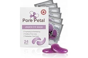 Pore Petal Purple Hydrogel Collagen Eye Patches, 48 pieces – Collagen Under Eye Masks for Puffy Eyes & Dark Circles, Hydratin