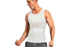 TAILONG Men's Compression Shirt for Body Shaper Slimming Vest Tight Tummy Underwear Tank Top