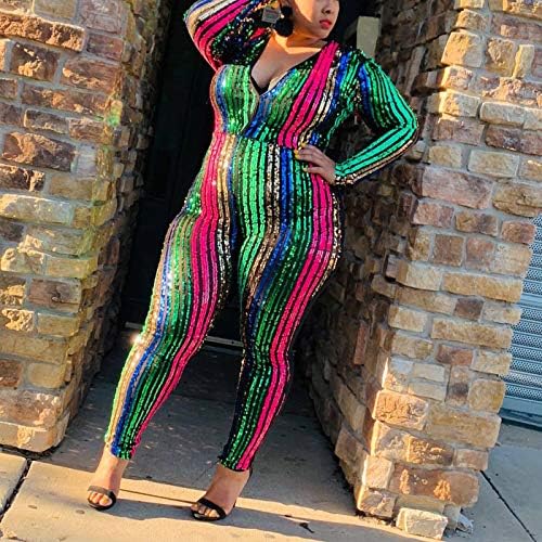rainbow sequin jumpsuit long sleeve