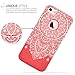 MagicMobile iPhone 5S / 5 / SE Case, Slim Hybrid Case [Cute 3D Printed White Henna Mandala Pattern] Embossed Rugged TPU with Bumper Frame Dual Layers - [Light Pink]