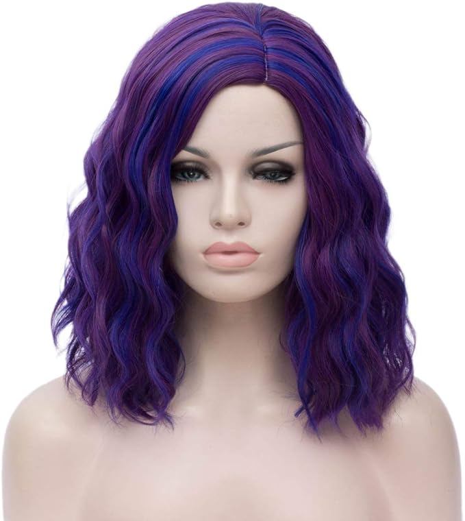 TANTAKO® Peluca Morado Corto Cosplay Sintético Purple Wig for Women