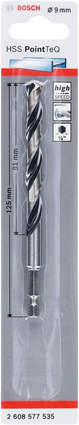 Bosch Professional PointTeQ Hex Drill Bit 9.0 mm Ø 125 mm 1/4 in Hex Shank