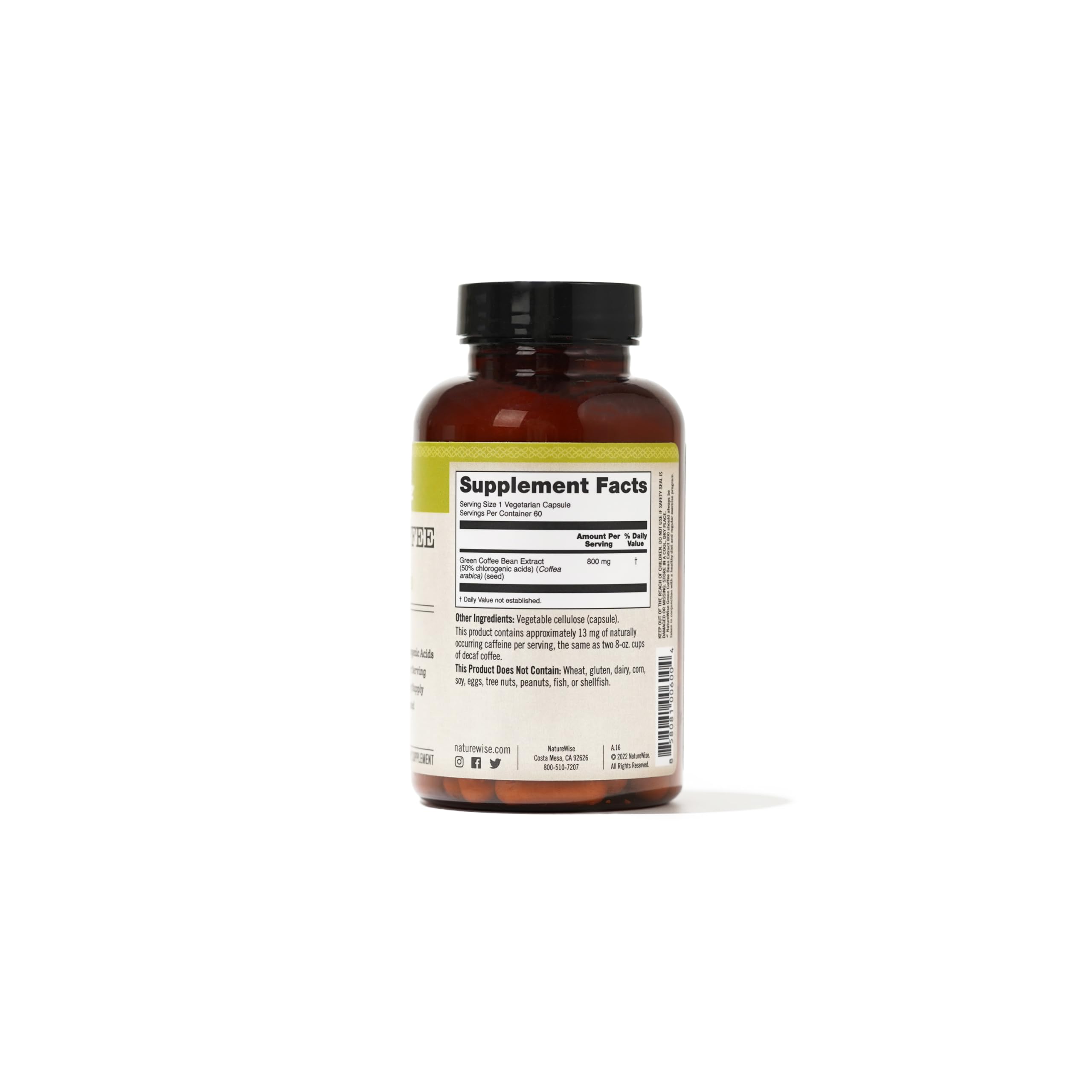 NatureWise Green Coffee Bean Extract 800mg - with 50% Chlorogenic Acids - Support for Weight Goals, Energy, and Antioxidants - Vegan, Non-GMO - 60 Capsules[1-Month Supply]