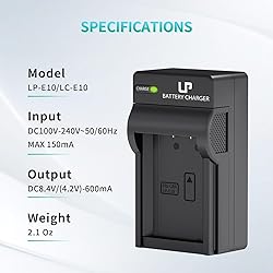 LP LP-E10 Battery Charger, Charger Compatible with