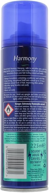 HARMONY Natural Hold Hairspray 24 Hour Hold Conditioning 3x 225ml Multi-Pack view 2