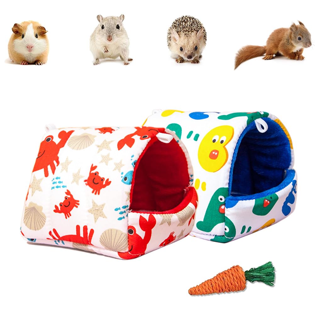kuivoo 2PS Guinea Pig Bed,Small Pet Bed House,Soft Warm Sleeping Bed,Small Animal Cage Home Nest Cave and Hideout for Young Guinea Pig,Chinchilla,Hamster,Hedgehog,Squirrel
