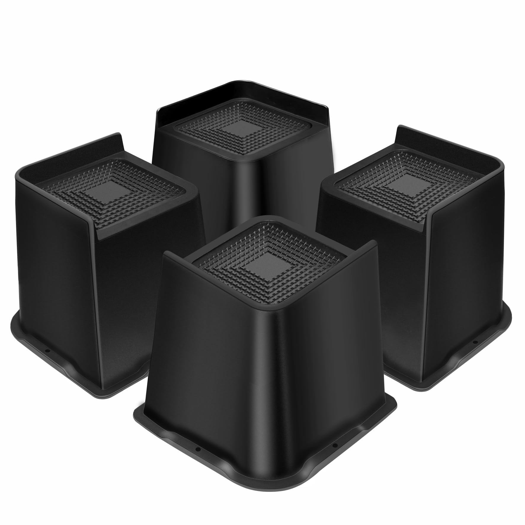 MixDora Bed Risers 5 inch Heavy Duty 4 Pack Funiture Risers L Shape Table Riser Chair Raisers Lifter for Sofas Couches Desks