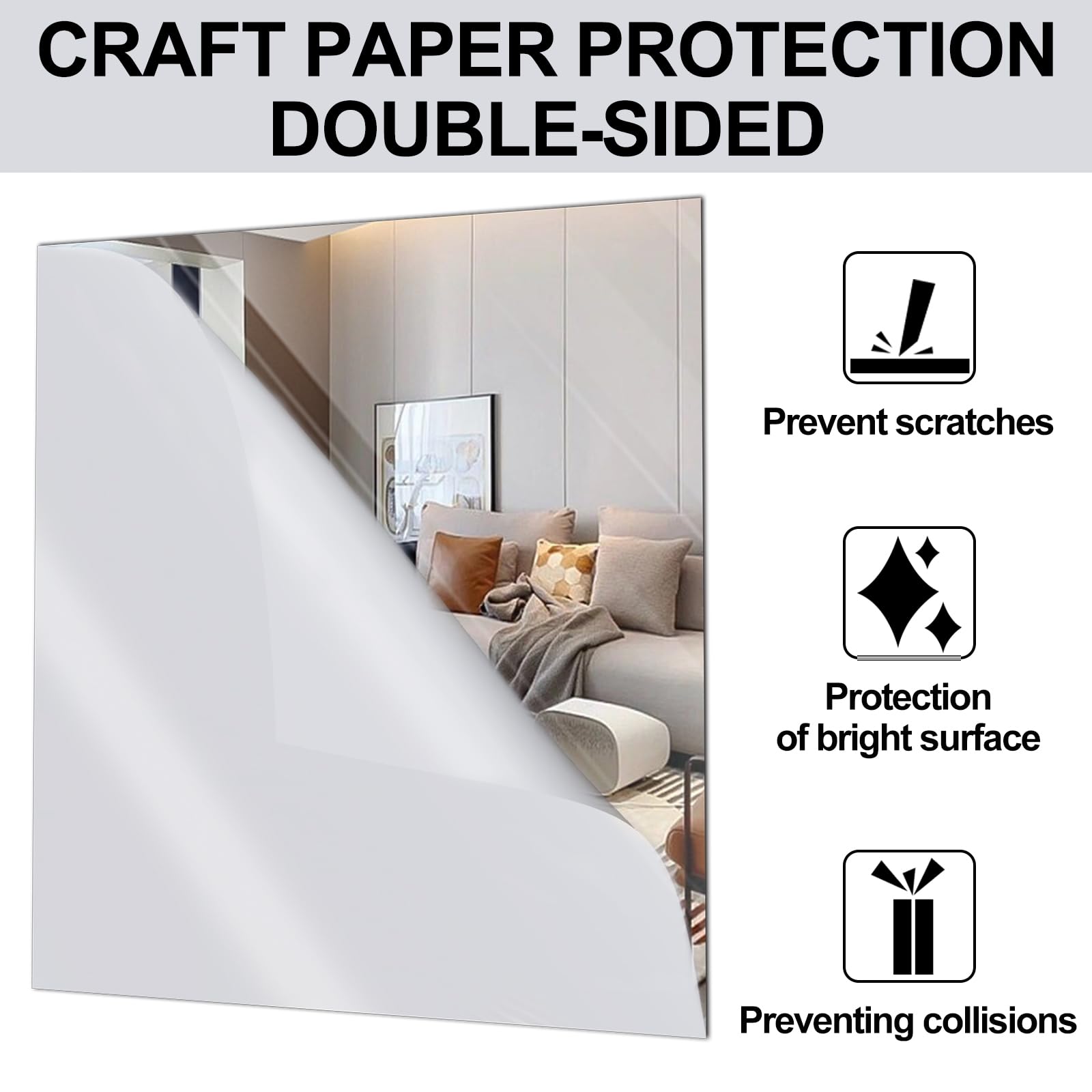 Frddiud 4 Pcs Silver Mirror Acrylic Sheets, 11.8 x