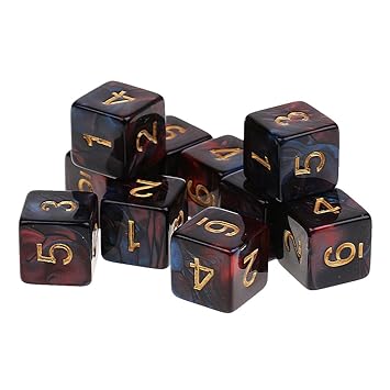 10x Dadi D6 Polihedral 6 Faccia Per Dnd Giochi Da Tavolo 2